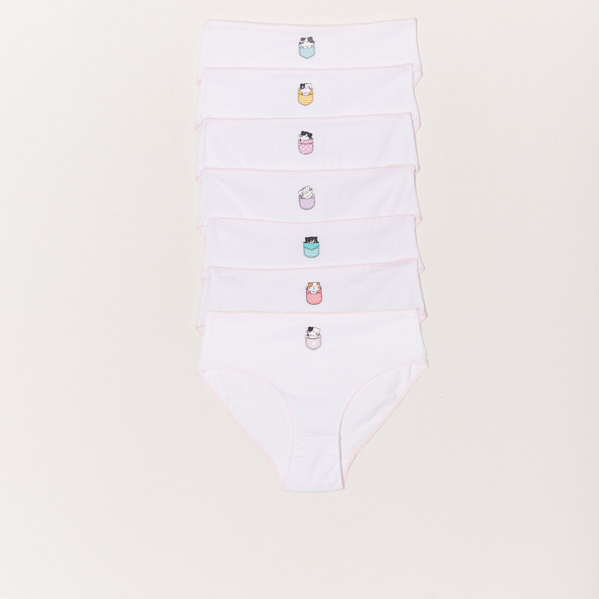 Lot 7 culottes coton blanc fille