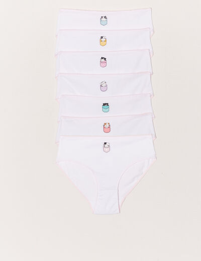 Lot 7 culottes coton blanc fille