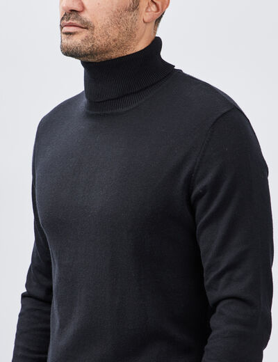Pull avec col roulé noir homme