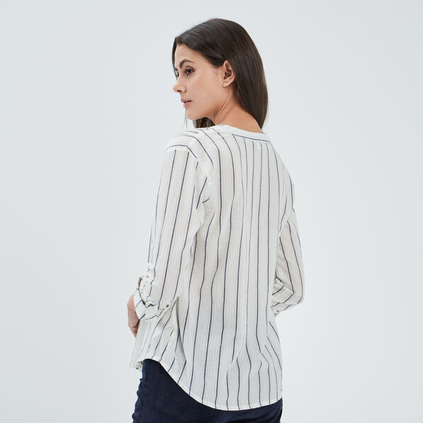 blouse manches 34 beige femme Blouse manches 3/4 beige femme