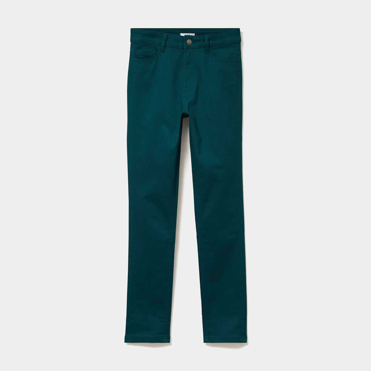 Pantalon slim stretch vert fonc&eacute; femme