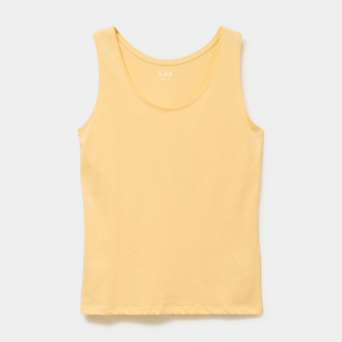 D&eacute;bardeur bretelles larges coton jaune clair femme