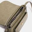 Sac bandouli&egrave;re similicuir rabat vert kaki femme