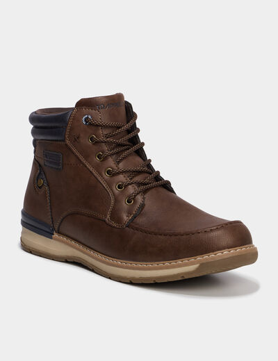 Bottines avec lacets marron homme