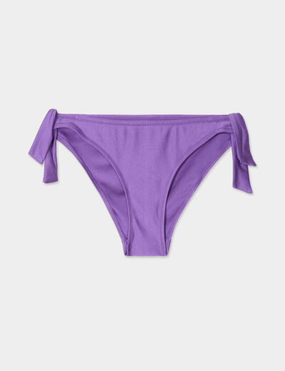 Bas de maillot de bain détails noeuds violet femme