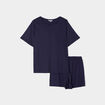 Ensemble pyjama short 2 pièces Modavista bleu femme grande taille