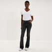 Jean flare taille basse denim noir femme