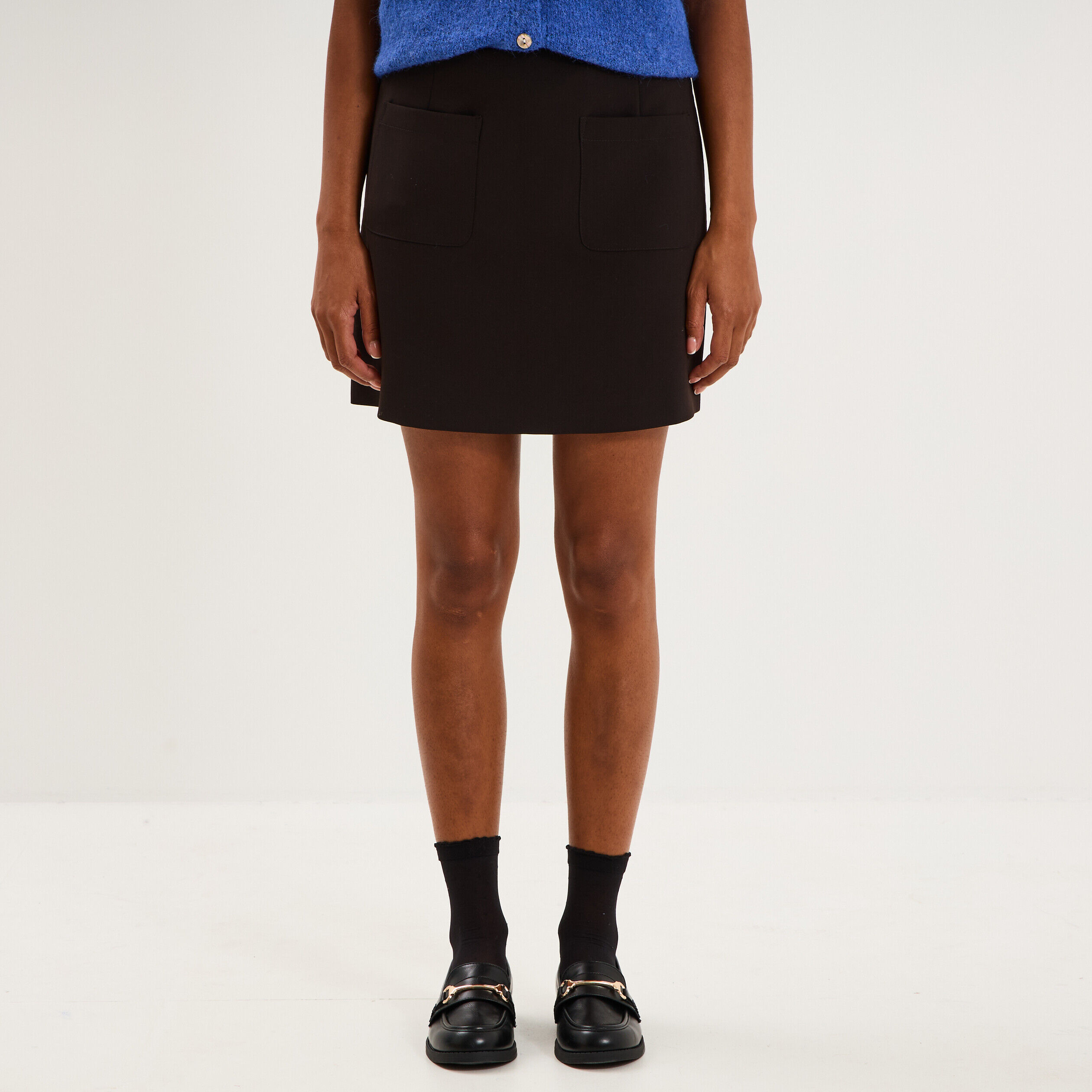 Jupe-short avec poches noir femme