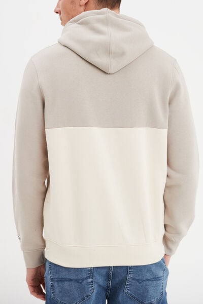 Sweat molleton &agrave; capuche hoodie gris clair homme