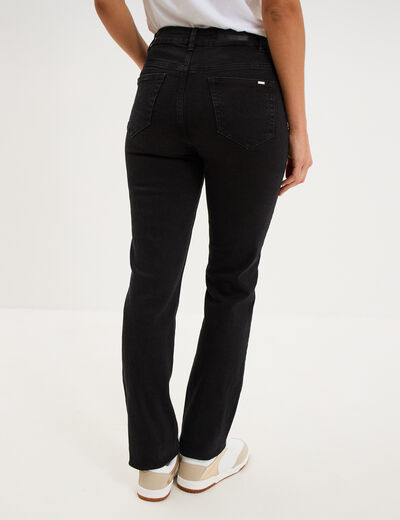 Jeans regular 5 poches coton denim noir femme