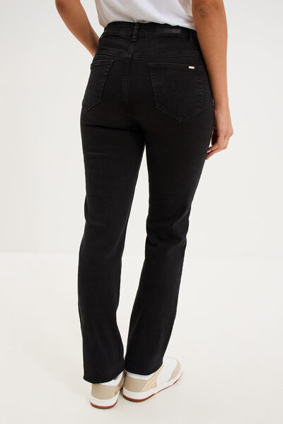 Jeans regular 5 poches coton denim noir femme