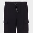 Pantalon de jogging cargo molletonn&eacute; noir fille