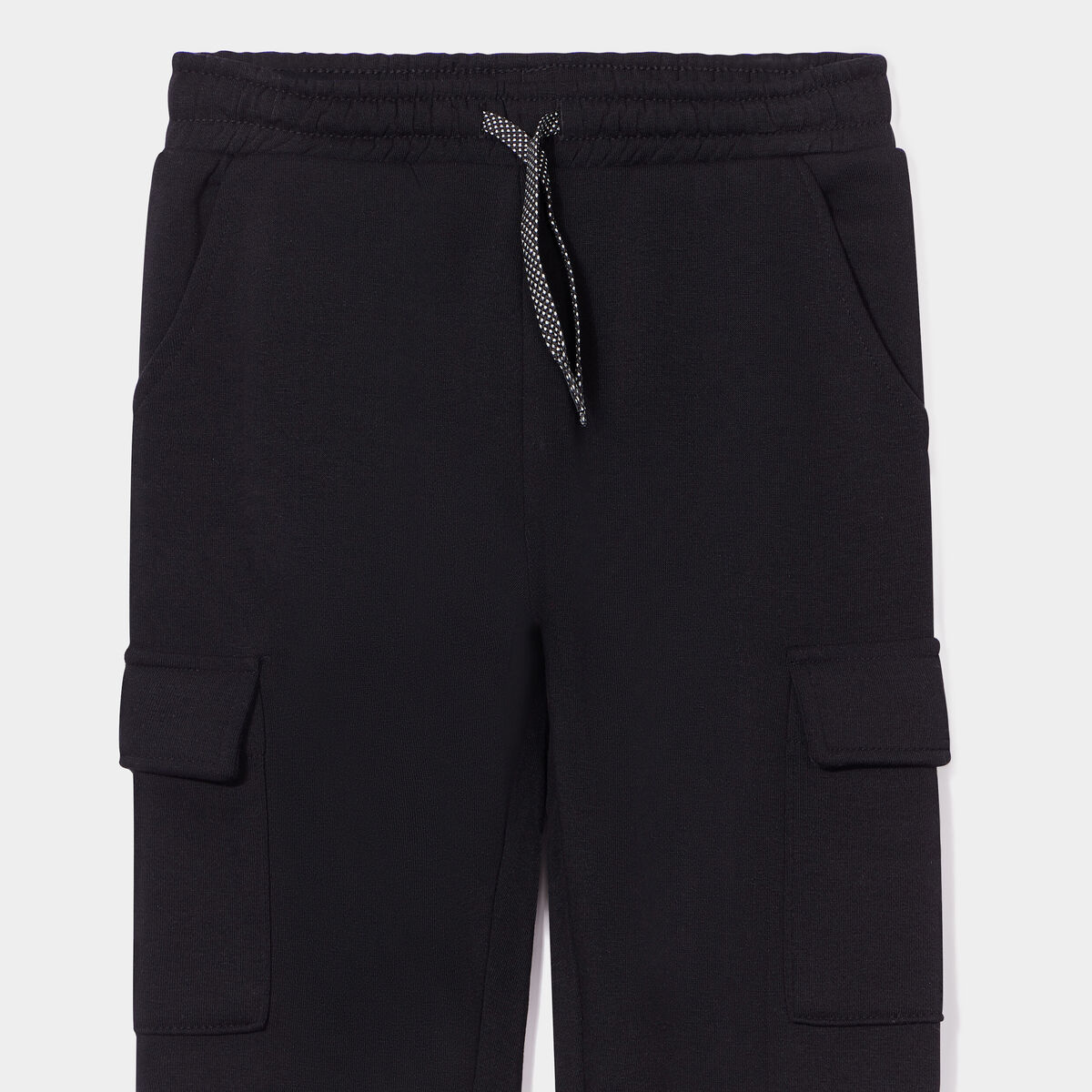 Pantalon de jogging cargo molletonn&eacute; noir fille