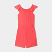 Combishort avec manches courtes volants rose vif fille