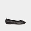 Ballerines plates en cuir noir femme