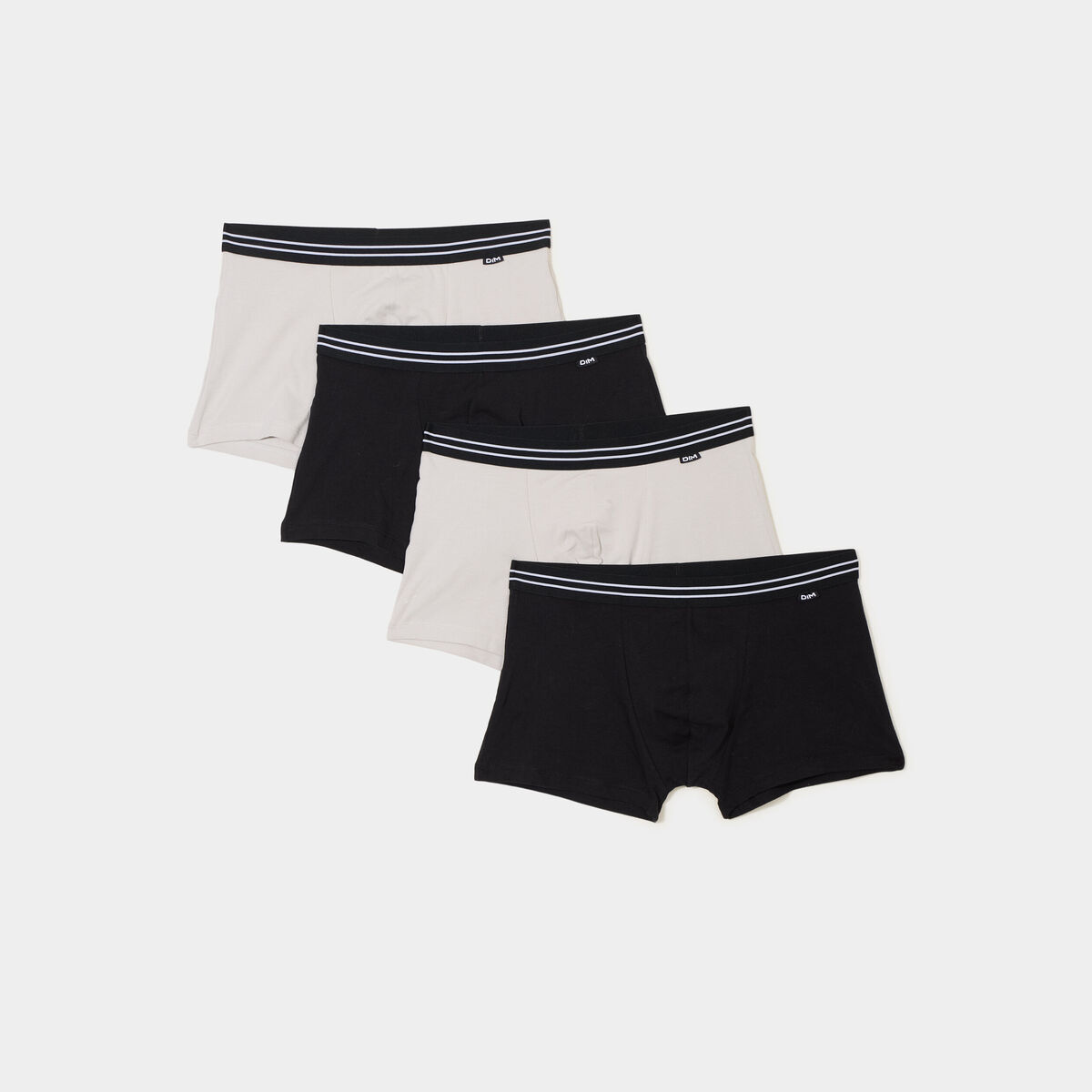 Lot 4 boxers DIM Ecodim gris homme
