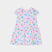 Robe manches courtes coton blanc b&eacute;b&eacute; fille