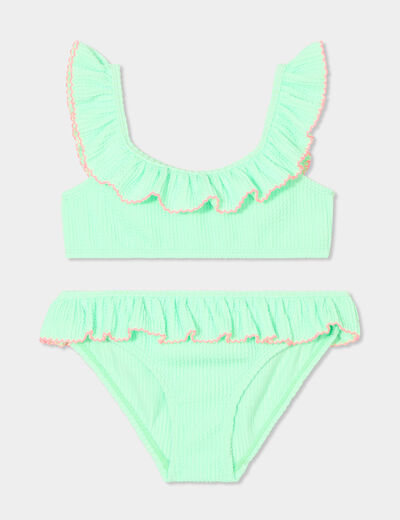 Maillot de bain 2 pièces vert clair fille