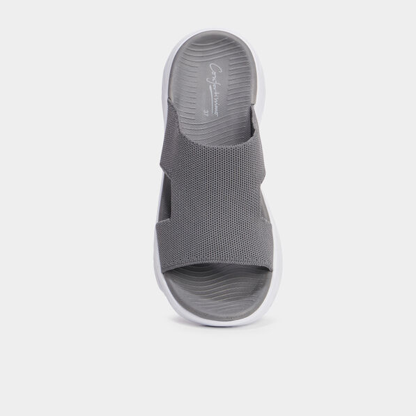 Mules compensées Confortissimo Flyknit gris femme