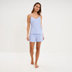 Ensemble pyjama short et d&eacute;bardeur ecru femme