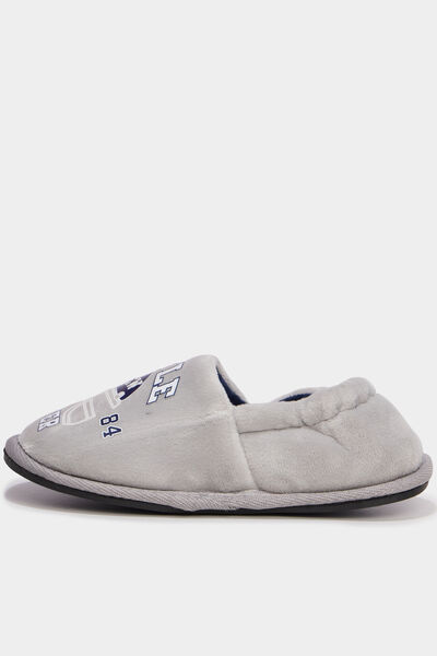 Chaussons effet velours gris clair gar&ccedil;on