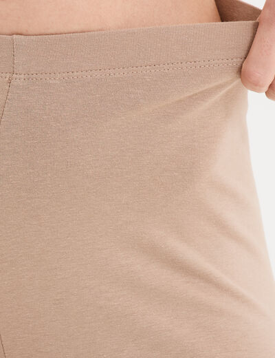 Legging 7/8 &egrave;me taille &eacute;lastiqu&eacute;e sable femme