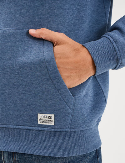 Sweat hoodie capuche et 1 poche bleu homme