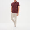 Polo manches courtes bords contrastés prune homme
