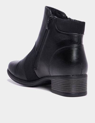 Bottines à talons fermeture zippée noir femme