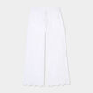 Pantalon avec broderie anglaise blanc femme