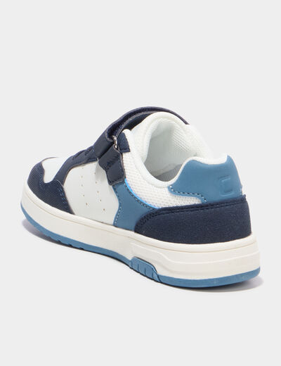 Tennis basses &agrave; scratchs bout renforc&eacute; bleu gar&ccedil;on