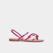 Sandales plates rose fushia femme