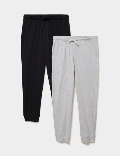 Lot 2 pantalons de pyjama coton gris homme