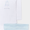 Ensemble 3 pièces body manches longues bleu gris bébé garçon