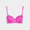 Soutien-gorge balconnet padd&eacute; rose fushia femme