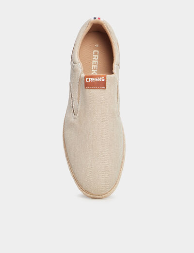 Slip-on confort toile effet espadrille sable homme