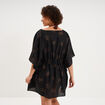 Robe de plage en coton col V noir femme