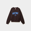 Sweat oversize logo NAF NAF brod&eacute; marron fonc&eacute; femme