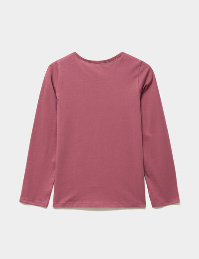 Ensemble pyjama pantalon t-shirt coton vieux rose fille