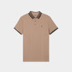 Polo coton ajusté manches courtes taupe homme
