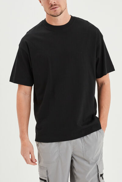 T-shirt oversize manches courtes Liberto noir homme