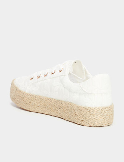 Tennis basses en toile blanc femme