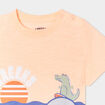 T-shirt col rond manches courtes orange fluo bébé garçon