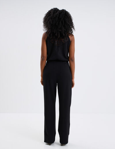 Combinaison pantalon avec dentelle noir femme