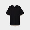 Polo manches courtes textur&eacute; coton noir homme
