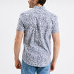 Chemise droite manches courtes coton ecru homme