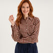 Chemise manches longues coton bordeaux femme