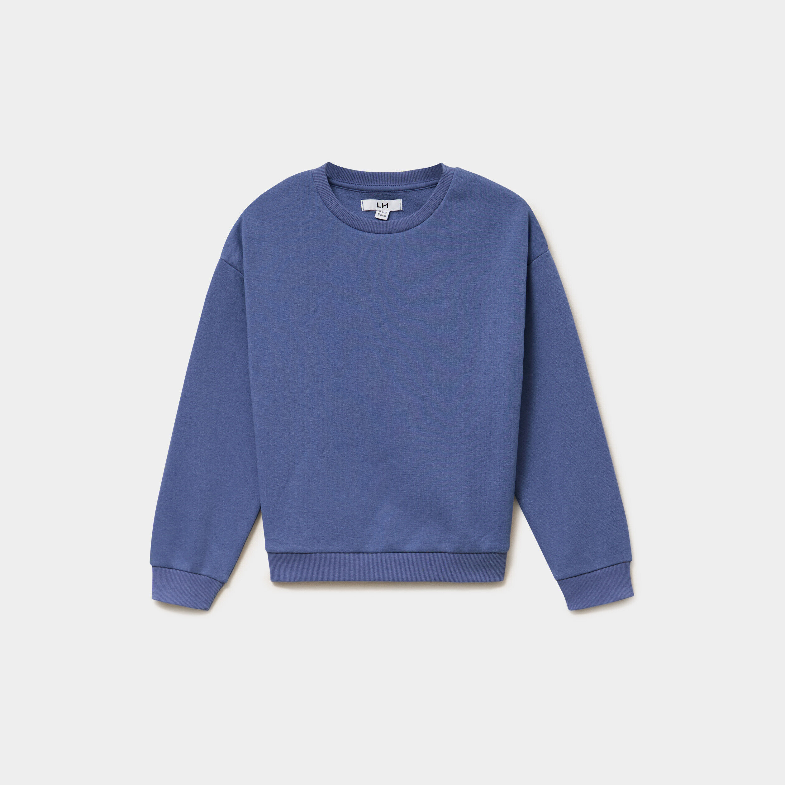 Sweat col rond manches longues bleu gris fille LH