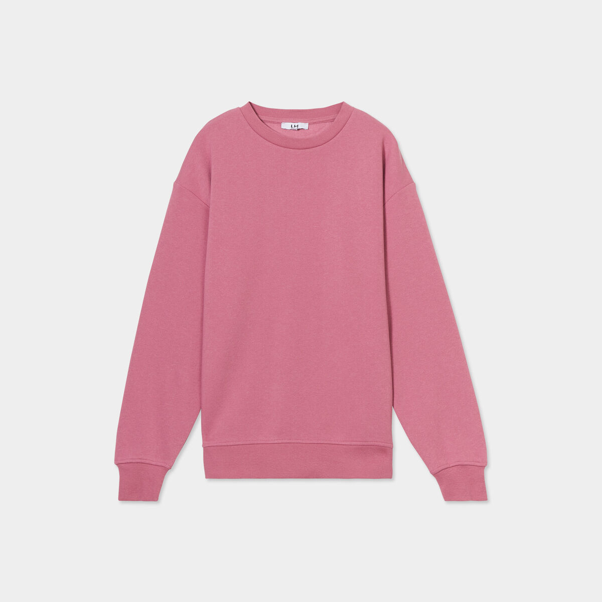 Sweat col rond manches longues vieux rose femme