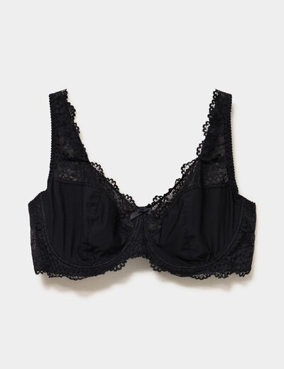Soutien-gorge corbeille dentelle noir femme grande taille